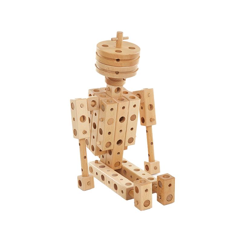 Set constructie mecanica din lemn Pony Mini, 73 piese, Pony - Manute Creative