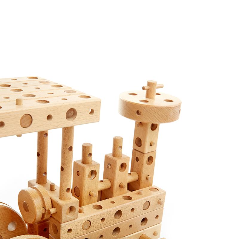 Set constructie mecanica din lemn Pony 02, 184 piese, Pony - Manute Creative