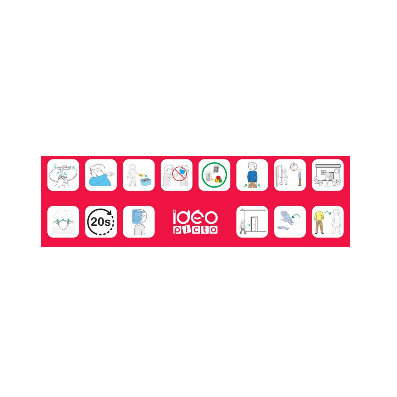 Kit educativ Protectie anti COVID, cu pictograme, Robo