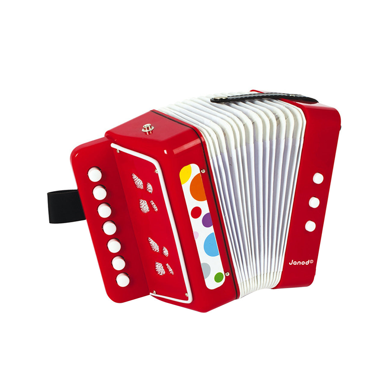Acordeon, din lemn, rosu, +3 ani, Janod