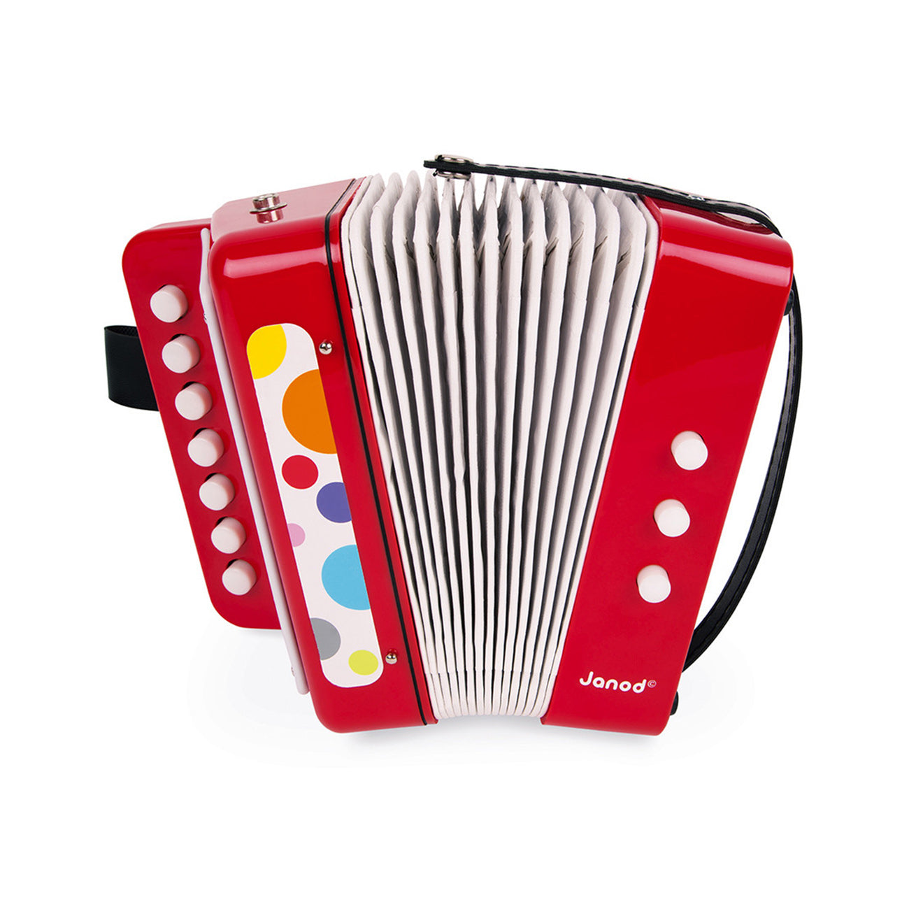 Acordeon, din lemn, rosu, +3 ani, Janod