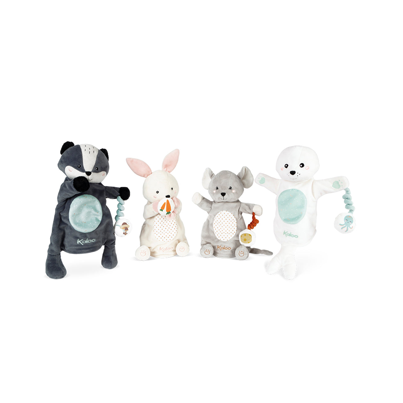 Marioneta Soricel, din plus, gri, 30 cm, +0 luni, Kaloo