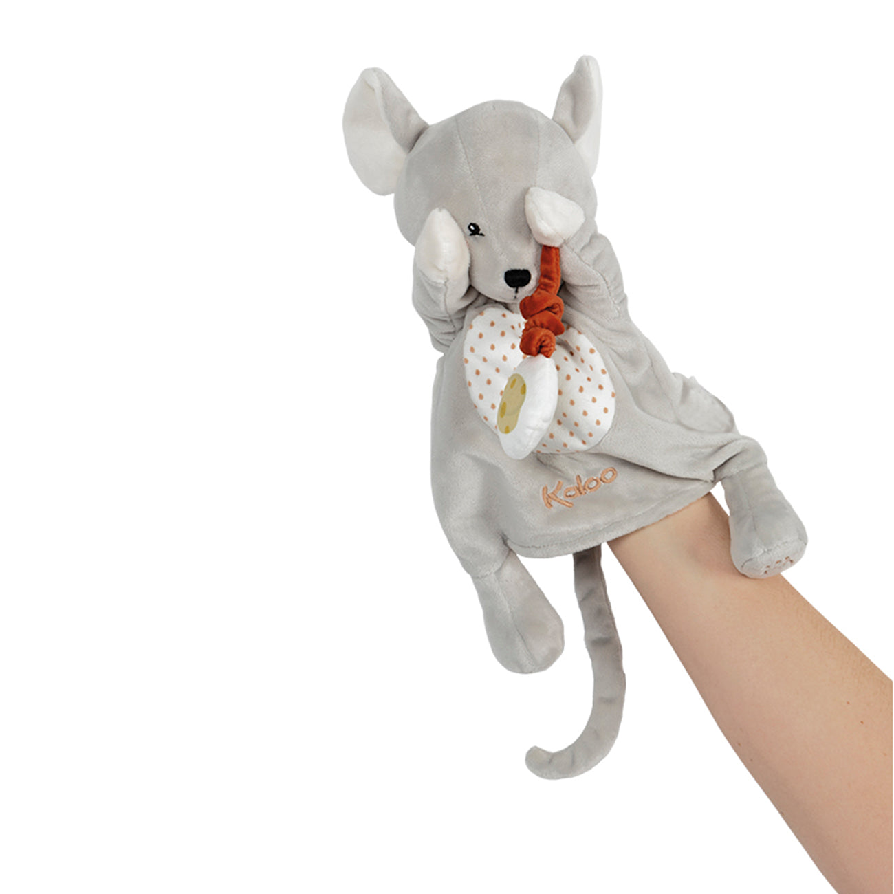 Marioneta Soricel, din plus, gri, 30 cm, +0 luni, Kaloo