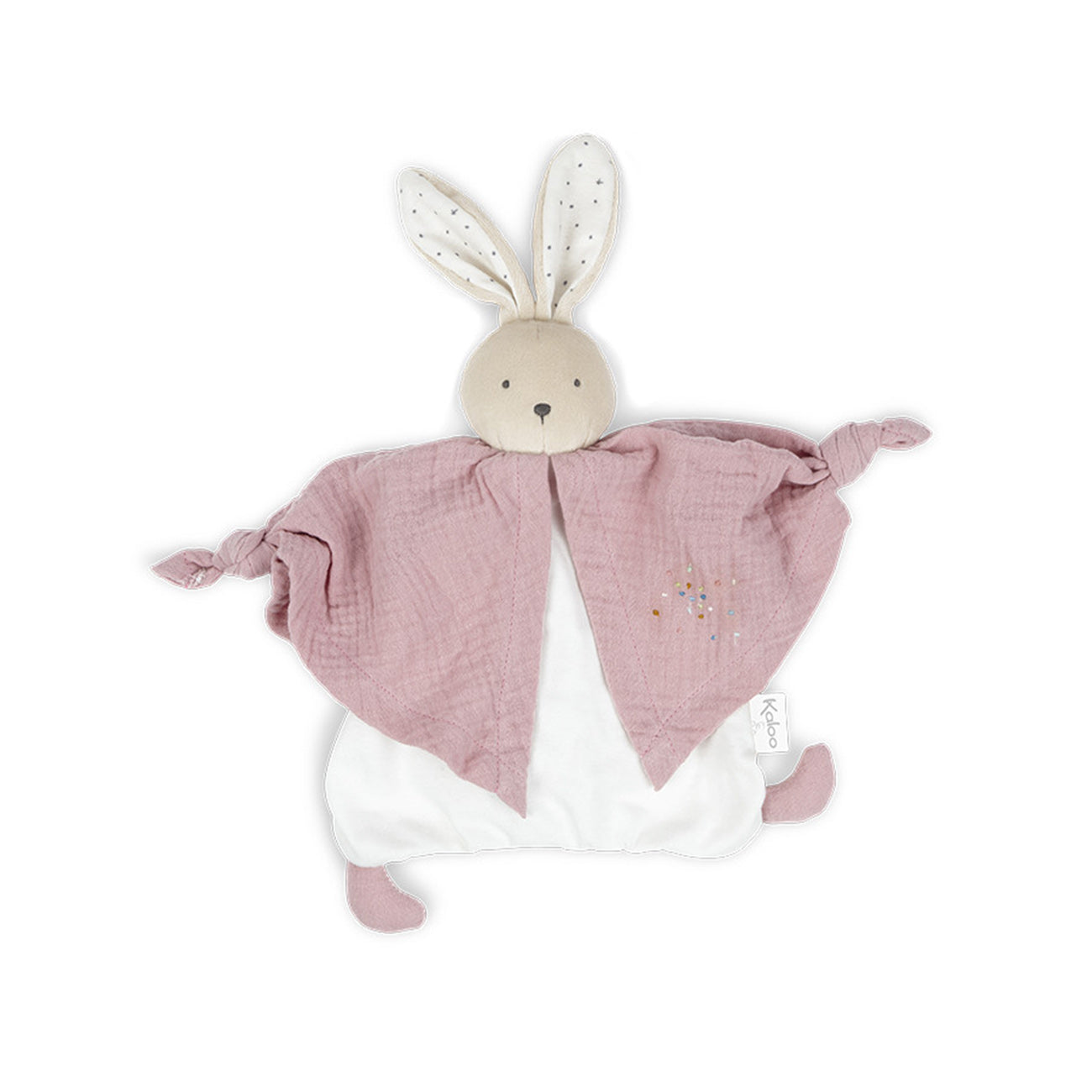 Jucarie doudou Iepuras, din bumbac bio, roz, 20 cm, +0 luni, Kaloo