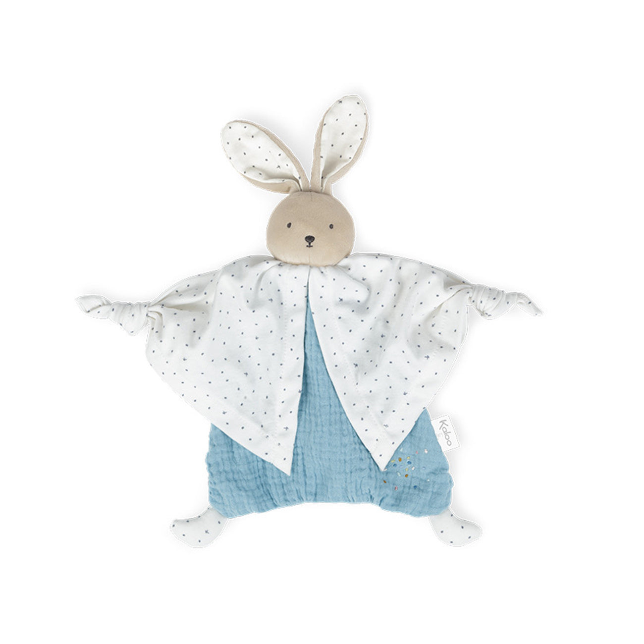 Jucarie doudou Iepuras, din bumbac bio, albastru, 20 cm, +0 luni, Kaloo