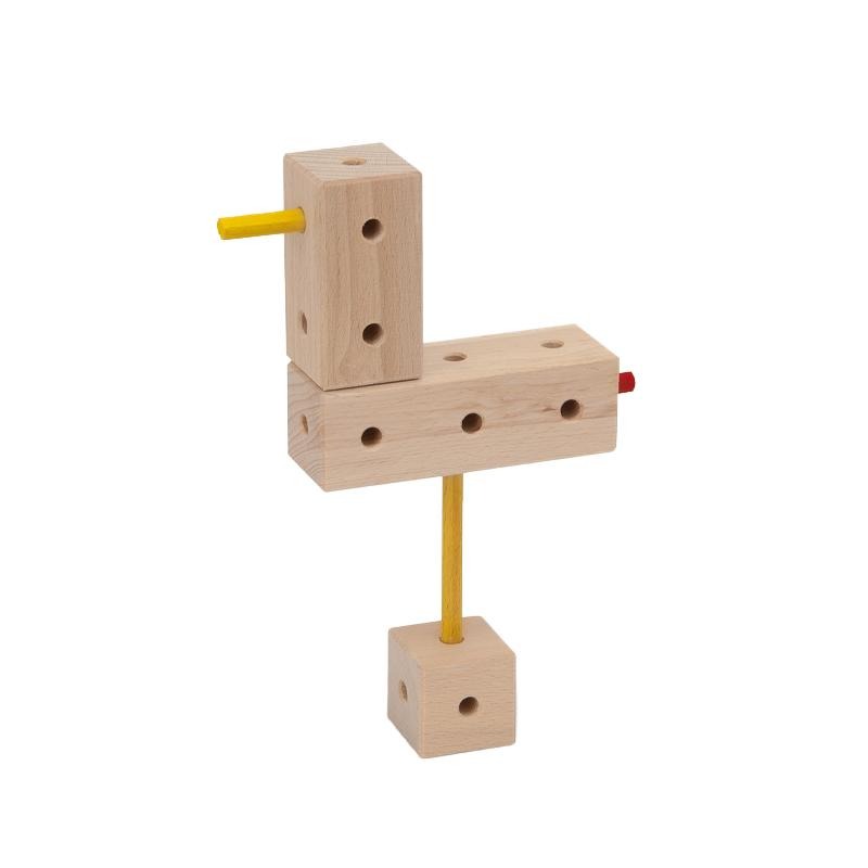 Set cuburi de constructie din lemn Maker 34 piese, +3 ani, Matador - Manute Creative