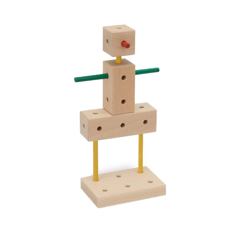 Set cuburi de constructie din lemn Maker 70 piese, +3 ani, Matador - Manute Creative