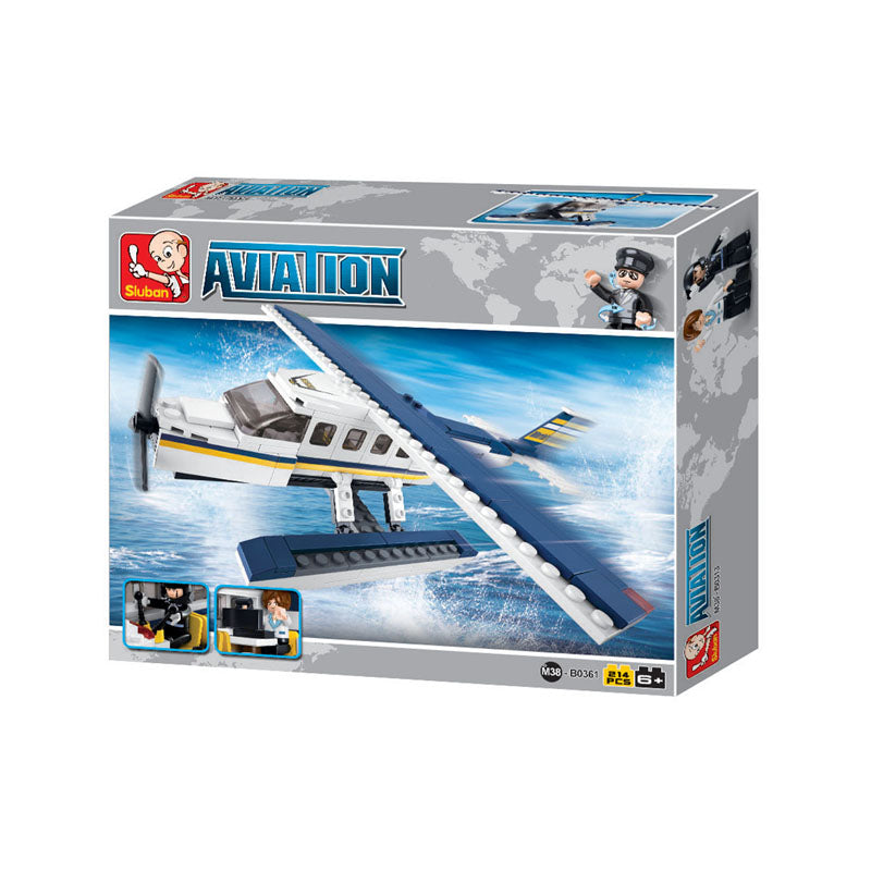 Set de constructie, Hidroavion, 214 piese, Sluban