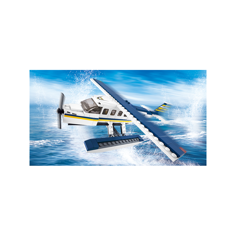 Set de constructie, Hidroavion, 214 piese, Sluban