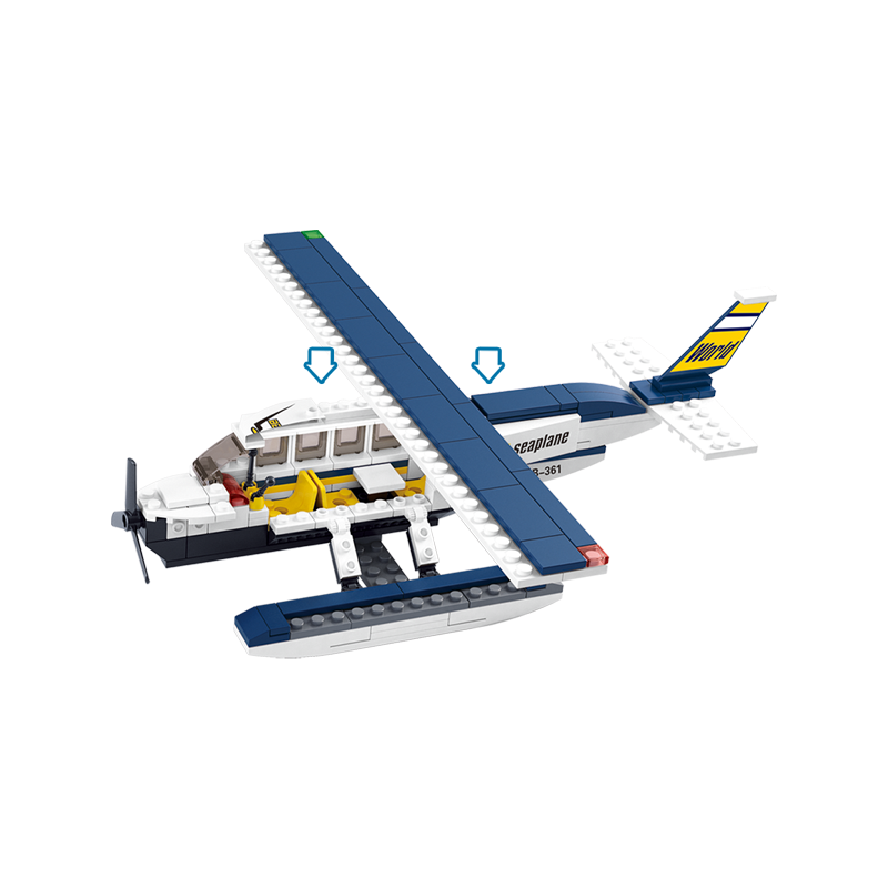 Set de constructie, Hidroavion, 214 piese, Sluban