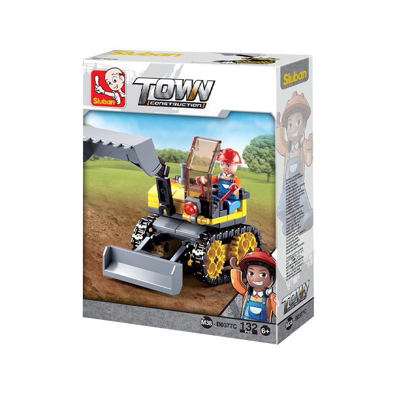Set de constructie, Traxcavator mic, 132 piese, Sluban