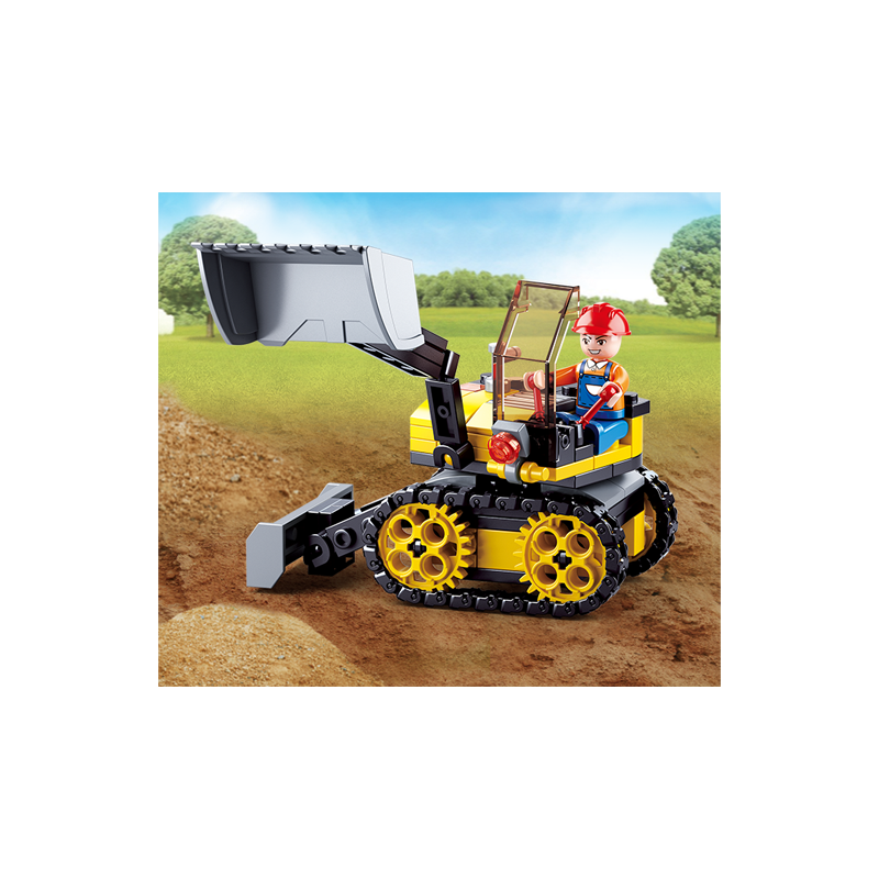 Set de constructie, Traxcavator mic, 132 piese, Sluban