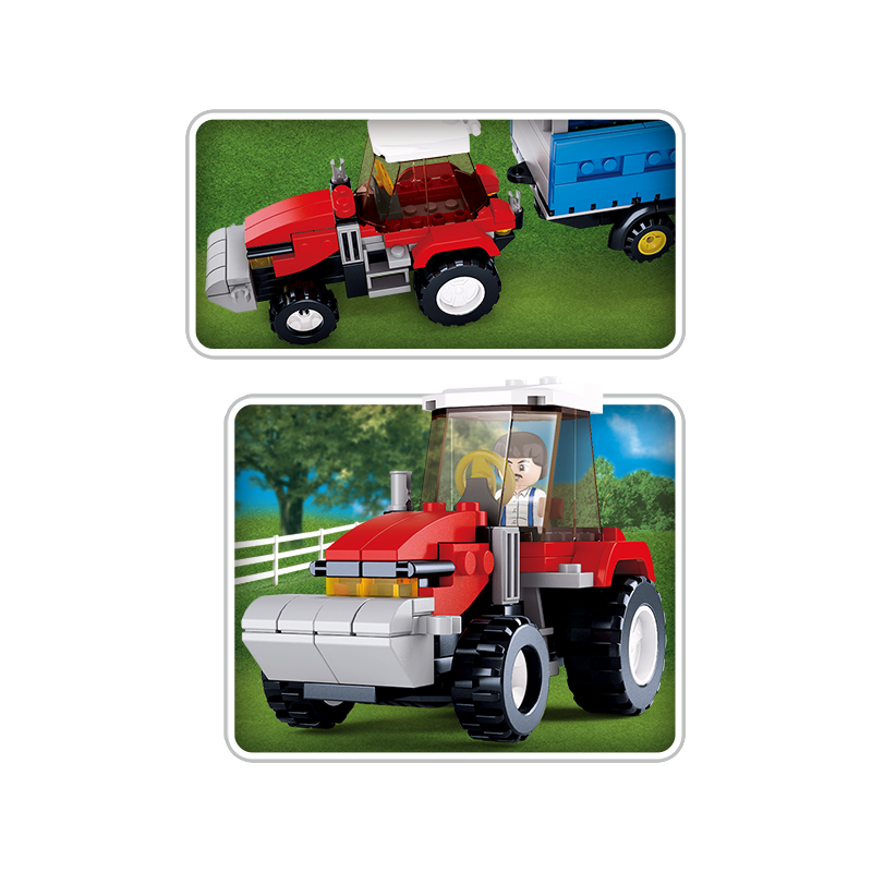 Set de constructie, Tractor, 103 piese, Sluban