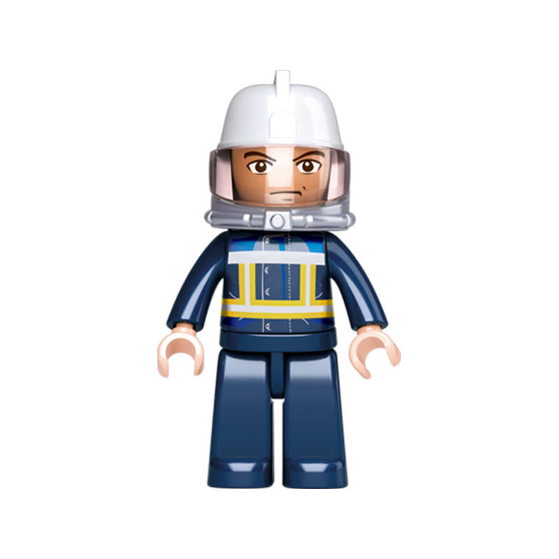 Set de constructie Masina de Pompieri mica cu scara extensibila, 82 piese, Sluban