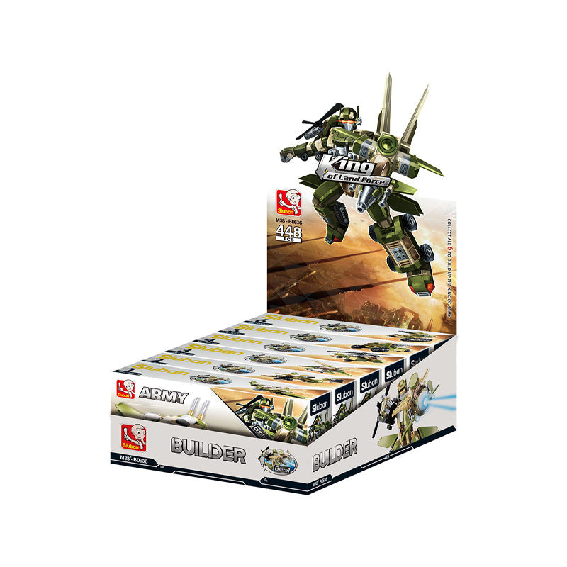 Set de constructie display Robot al Fortelor Terestre 6 in 1, 448 piese, Sluban