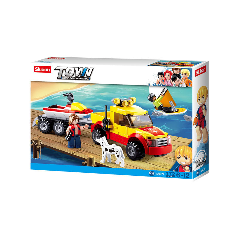 Set de constructie, Camioneta si Skijet 172 piese, Sluban