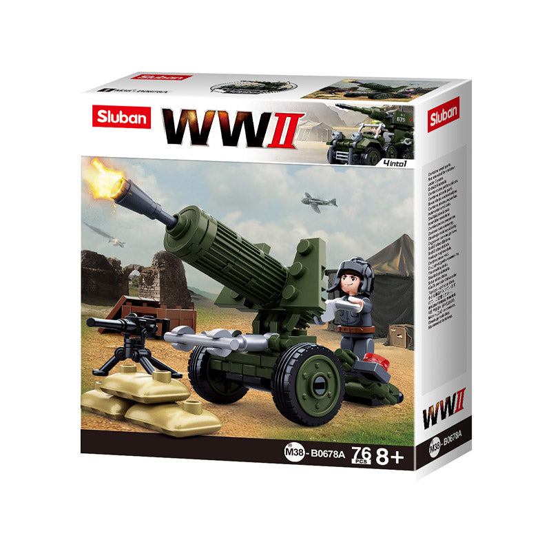 Set de constructie Al II-lea Razboi Mondial-4in1 Army un singur model, 76 piese, Sluban