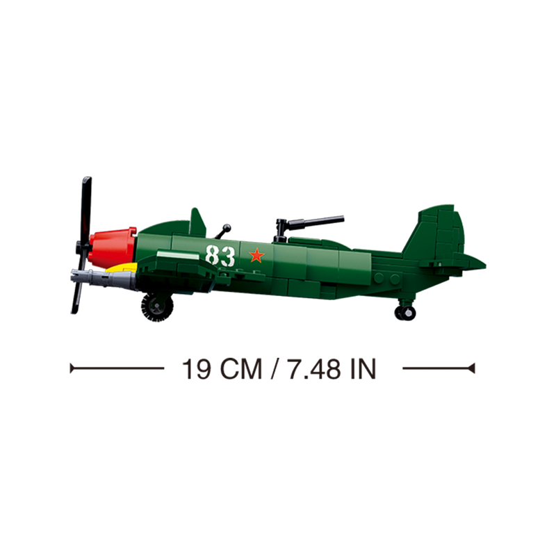 Set de constructie Al II-lea Razboi Mondial, Avion Aliat de Atac Terestru, 170 piese, Sluban