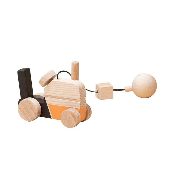 Jucarie din lemn tractor, colorat, pentru carusel / centru de activitati, Mobbli - Manute Creative