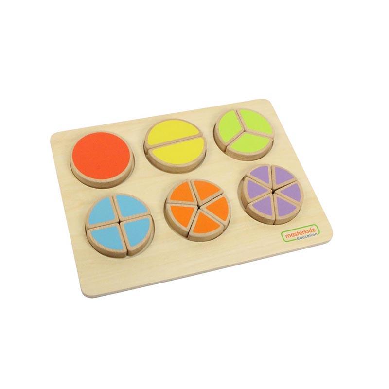 Puzzle educativ pentru invatarea fractiilor, din lemn, +2 ani, Masterkidz