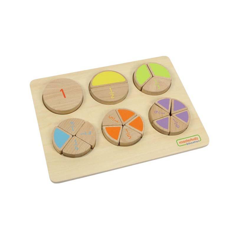 Puzzle educativ pentru invatarea fractiilor, din lemn, +2 ani, Masterkidz