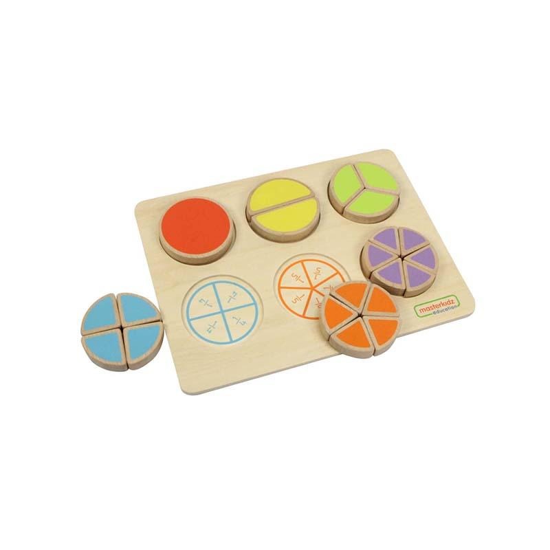 Puzzle educativ pentru invatarea fractiilor, din lemn, +2 ani, Masterkidz