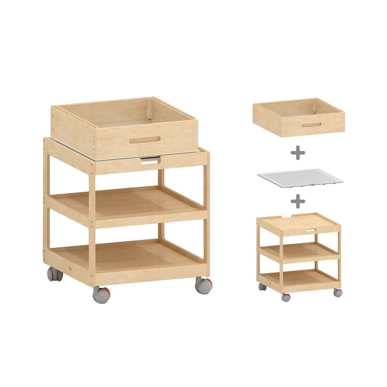 Set tava si accesorii pentru joc cu nisip, din lemn, +3 ani, Masterkidz