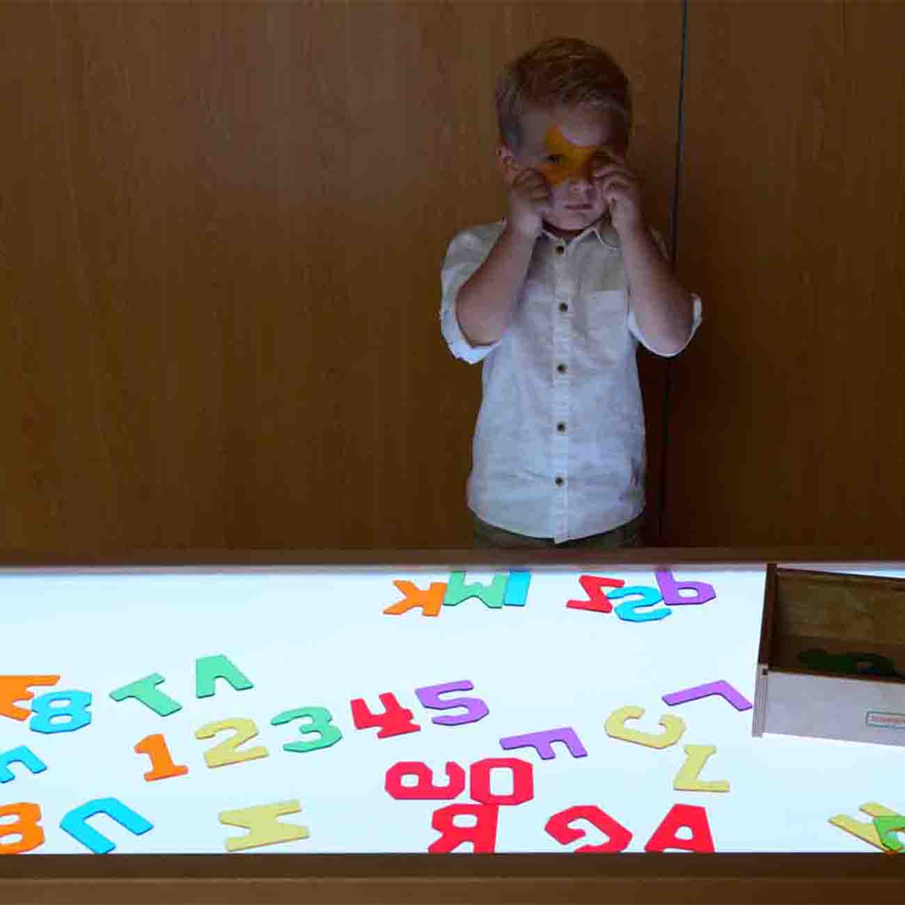 Set litere si cifre acrilic colorat transparent, +3 ani, Masterkidz