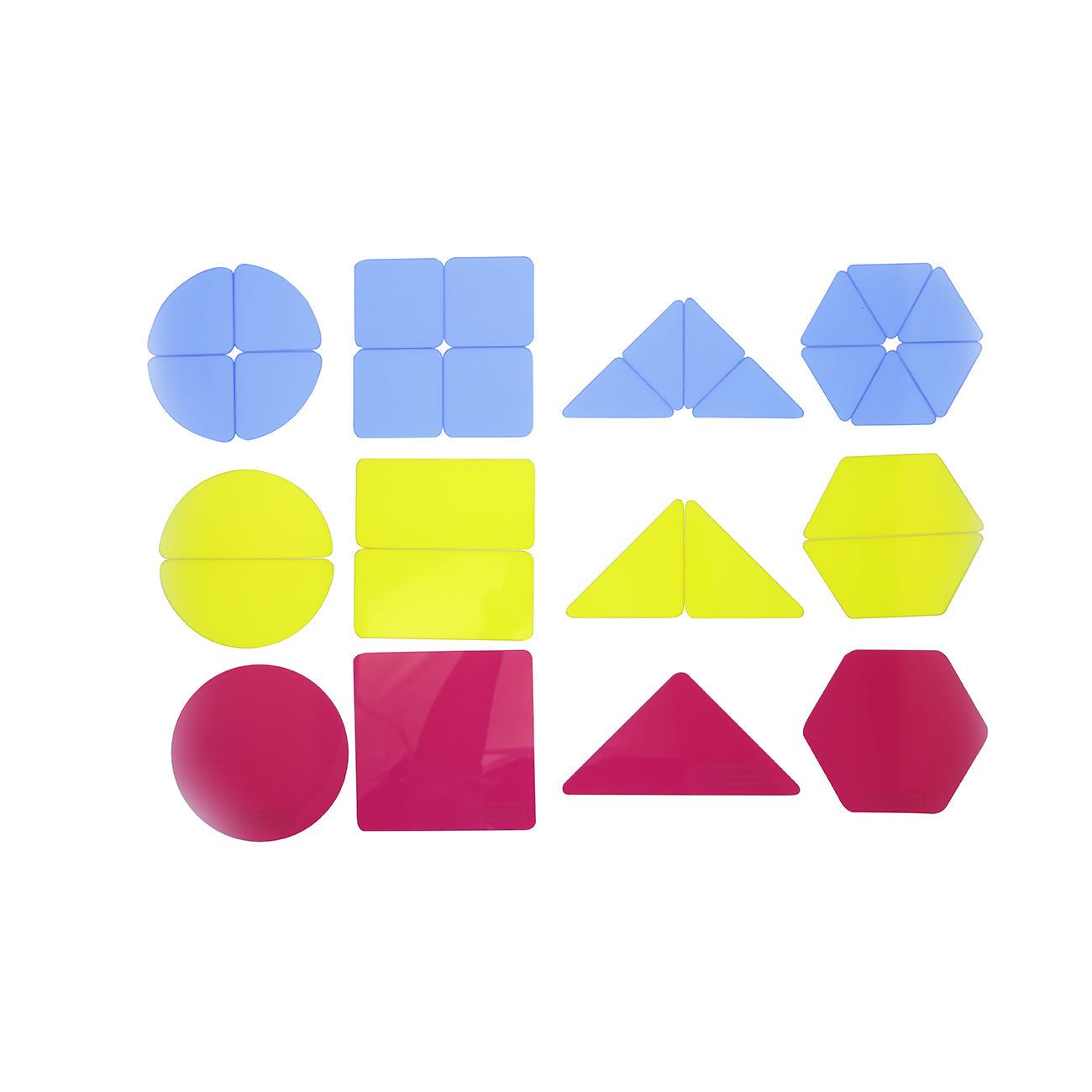 Set de 51 de forme geometrice translucide acrilic colorat, +3 ani, Masterkidz