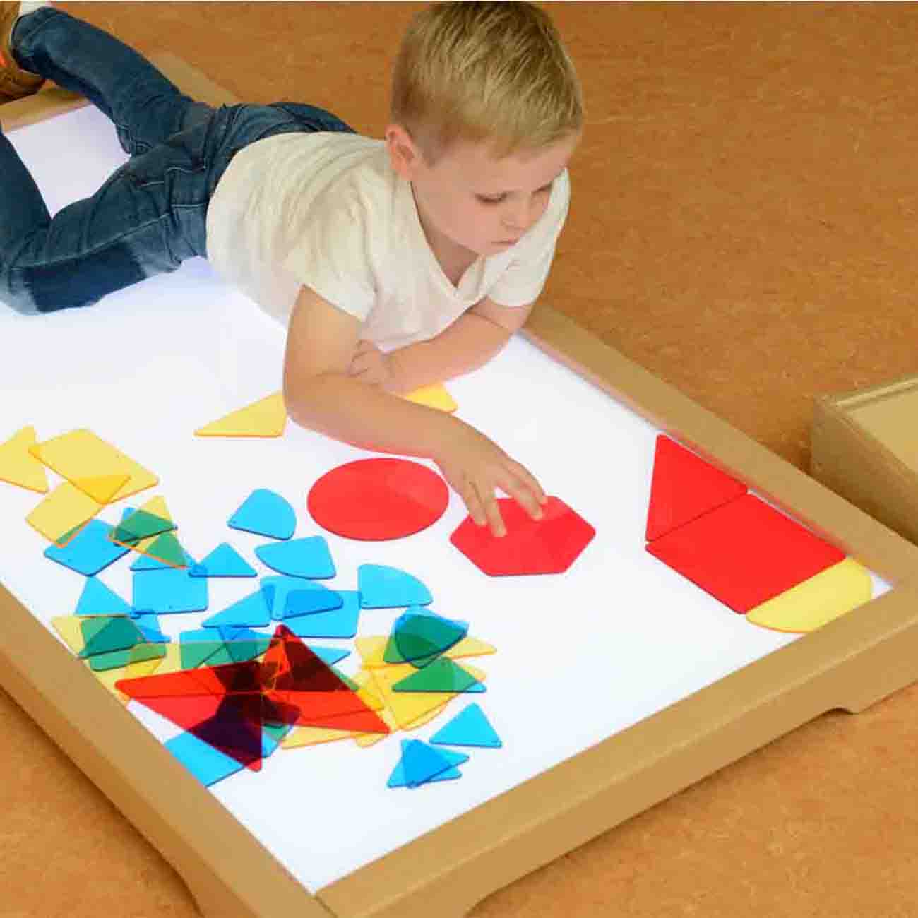 Set de 51 de forme geometrice translucide acrilic colorat, +3 ani, Masterkidz