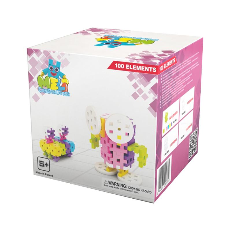 Set de constructie creativa Constructor Pink 100 piese, Meli