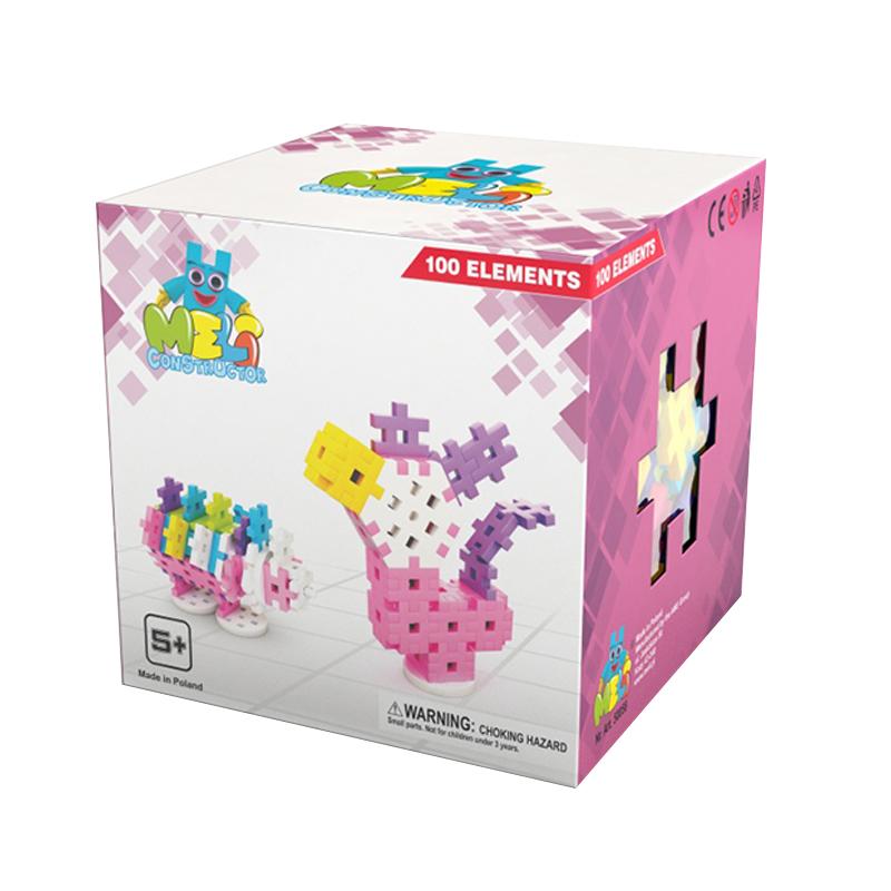 Set de constructie creativa Constructor Pink 100 piese, Meli