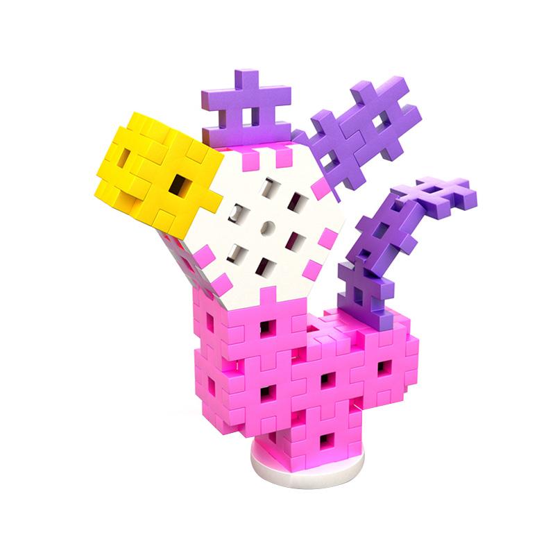 Set de constructie creativa Constructor Pink 100 piese, Meli