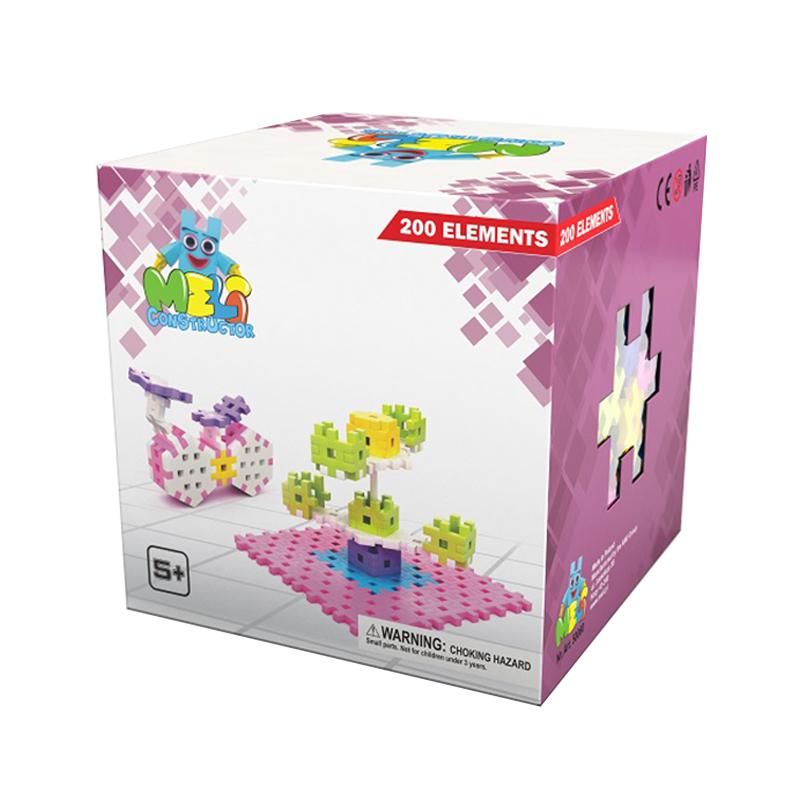 Set de constructie creativa Constructor Pink 200 piese, Meli