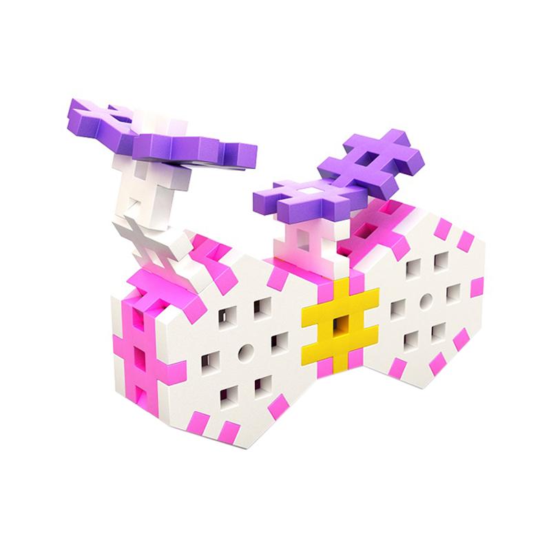 Set de constructie creativa Constructor Pink 200 piese, Meli