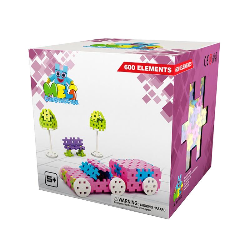 Set de constructie creativa Constructor Pink 600 piese, Meli