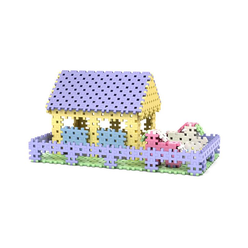 Set creativ de constructie Grajdul Cailor, 459 piese, Meli