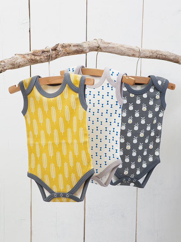 Body fara maneci, din bumbac organic, Havre, 3-6 luni, Fresk