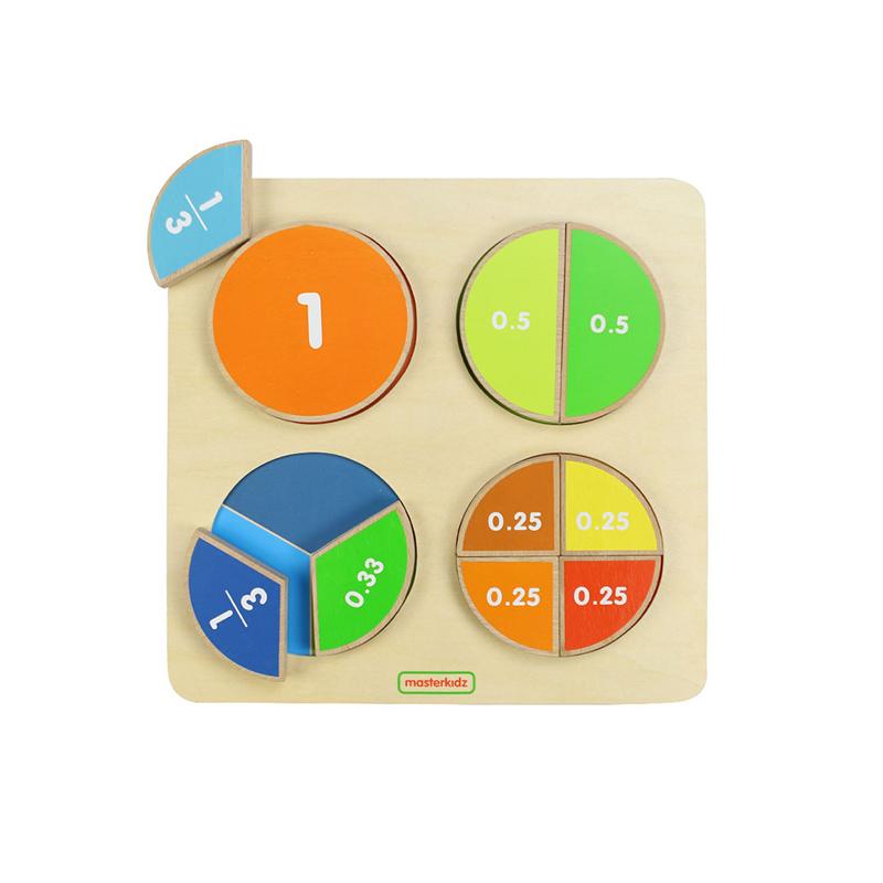 Puzzle Fractiile, din lemn, +3 ani, Masterkidz