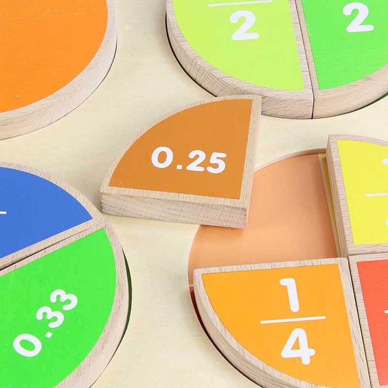 Puzzle Fractiile, din lemn, +3 ani, Masterkidz