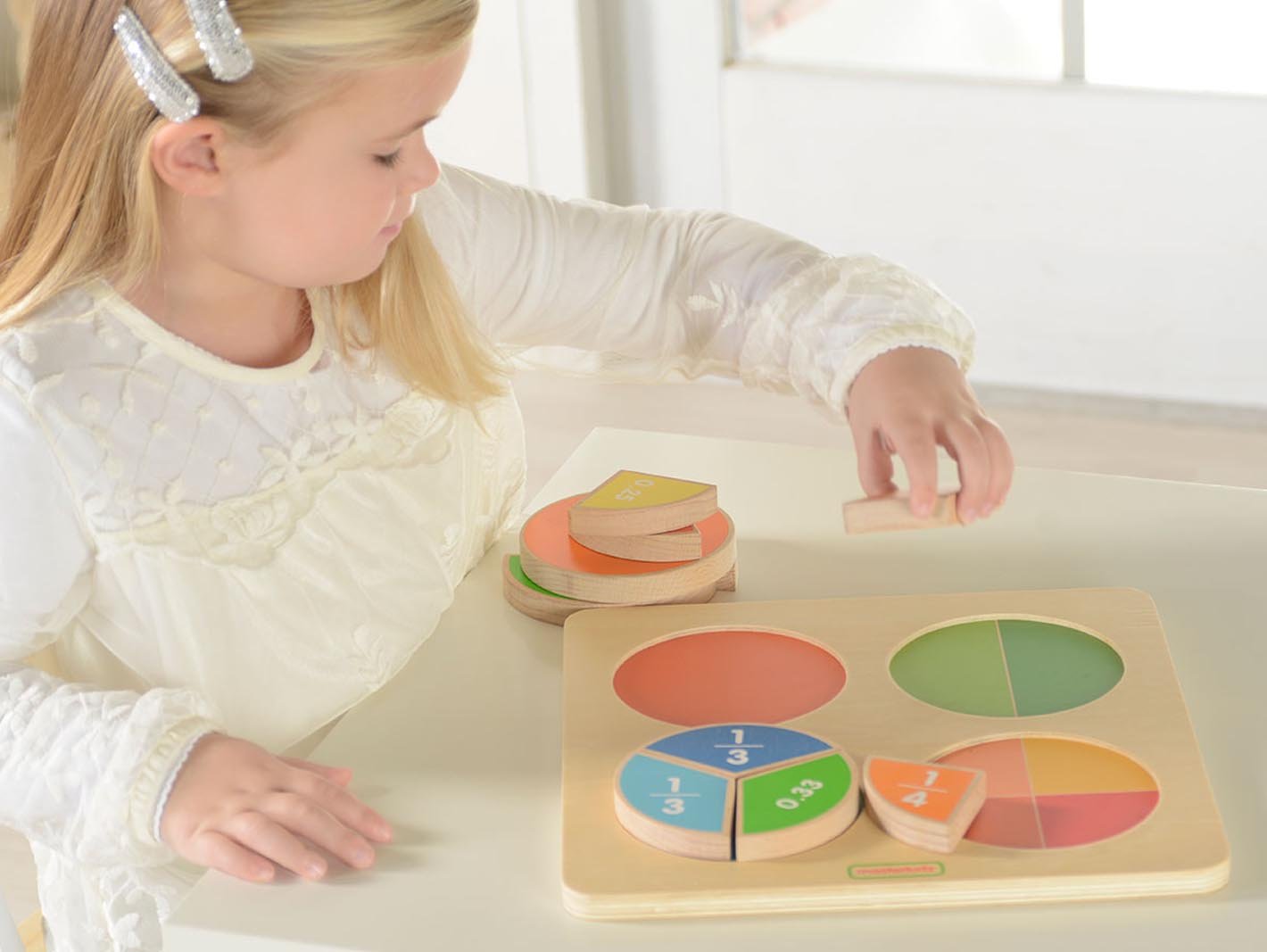 Puzzle Fractiile, din lemn, +3 ani, Masterkidz