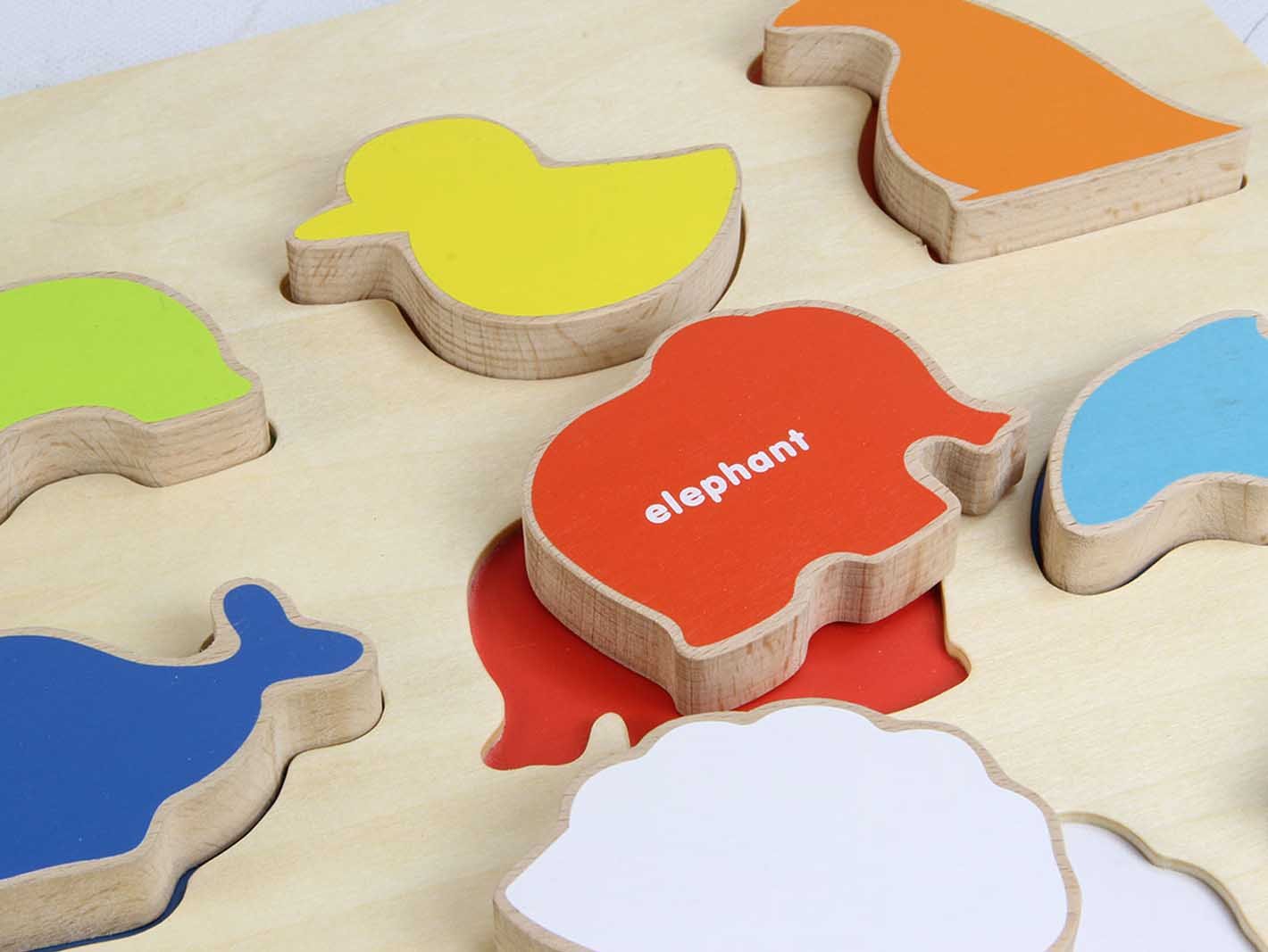 Puzzle sortator de forme (animale), din lemn, +2 ani, Masterkidz