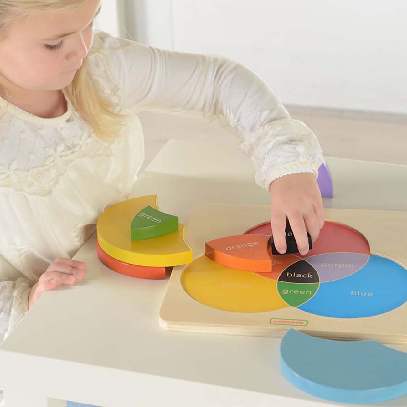 Panou educativ Amestecul culorilor, din lemn, +2 ani, Masterkidz