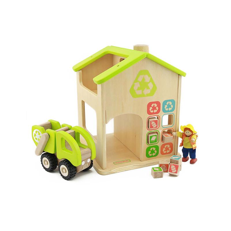 Statie de reciclare de jucarie, din lemn, +3 ani, Masterkidz - Manute Creative