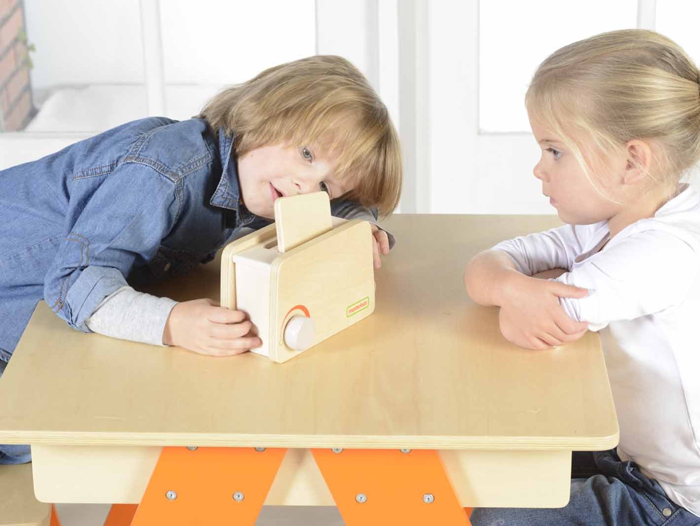 Set toaster de jucarie, din lemn, +3 ani, Masterkidz