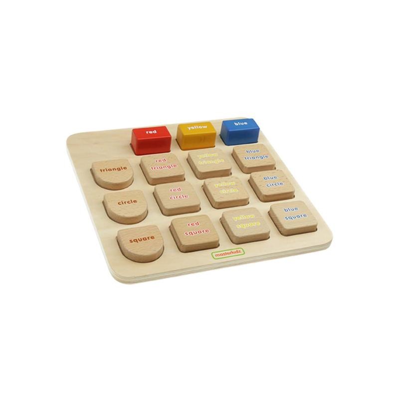 Puzzle sortator dupa forma si culoare, din lemn, +2 ani, Masterkidz