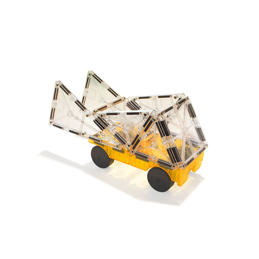 Extensie, 2 masinute Galben si Verde, Magna-Tiles
