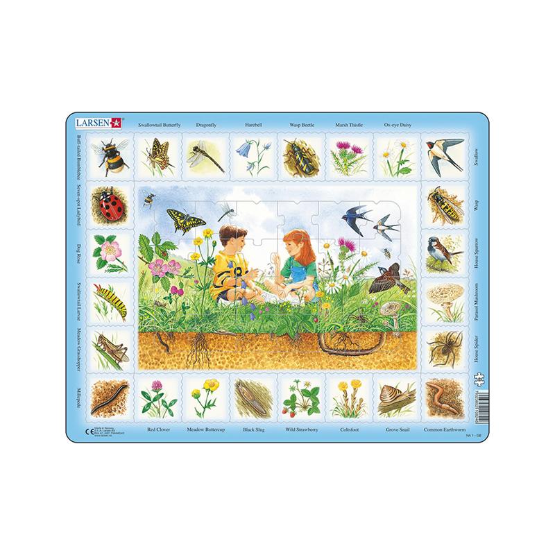 Puzzle maxi La campie, orientare tip vedere, 48 de piese, Larsen