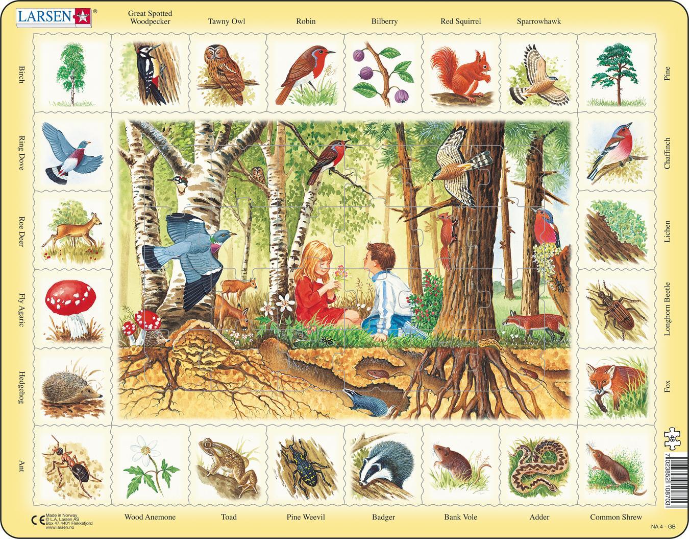 Puzzle maxi In padure, orientare tip vedere, 48 de piese, Larsen