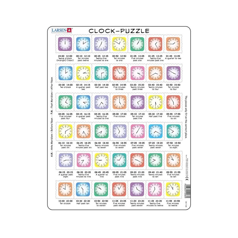 Puzzle maxi Ora pe ceas, orientare tip portret, 42 de piese, Larsen